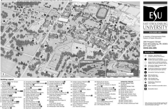 East Stroudsburg University Campus Map